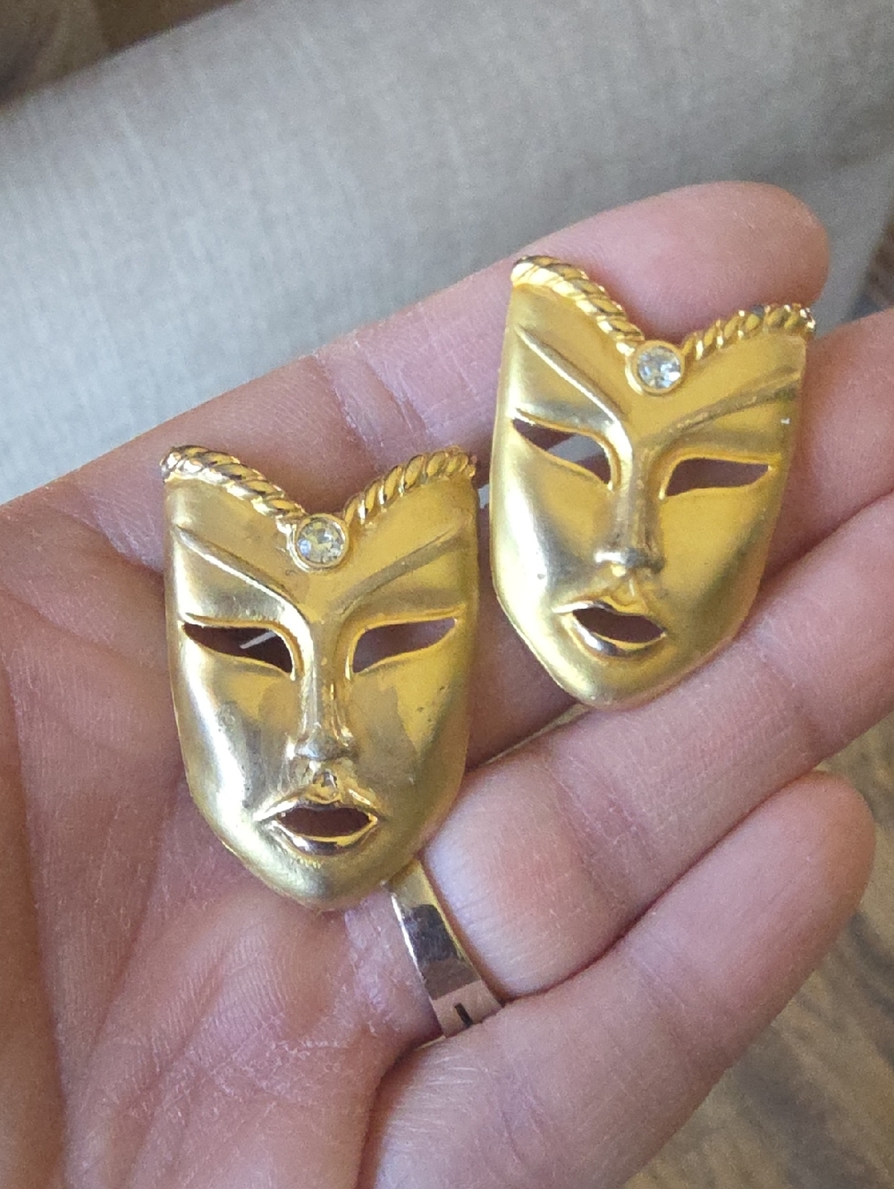 1980s Vintage Venetian-style face mask Earrings